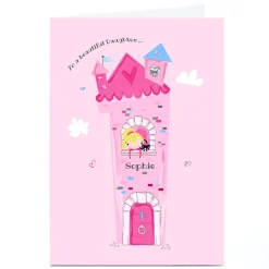 Sale Personalised Rachel Griffin Birthday Card - Pink Princess Castle Kids For Kids|Daughter