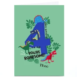 Personalised Rachel Griffin Birthday Card - 4, You're Roarsome! Kids For Granddaughter|For Daughter