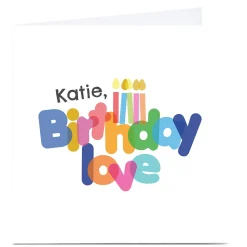 Kids Card Factory Personalised Rachel Griffin Birthday Card - Birthday Love