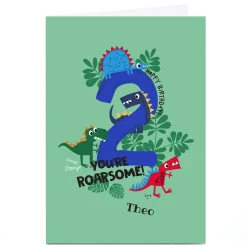 Kids Card Factory Personalised Rachel Griffin Birthday Card - 2, You're Roarsome!