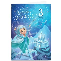 New Personalised 3rd Birthday Card - Birthday Snow Princess Kids For Son|For Granddaughter