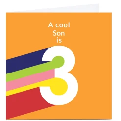 Outlet Personalised 3rd Birthday Card - A Cool 3 Kids For Kids|Special Age