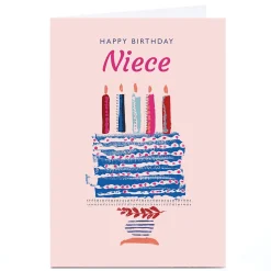 Outlet Personalised Rebecca Prinn Birthday Card - Niece Cake & Candles For Niece|Birthday