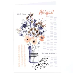 Best Personalised Rebecca Prinn Birthday Card - Flowers Birthday|For Her