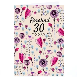 Card Factory Personalised Rebecca Prinn 30th Birthday Card