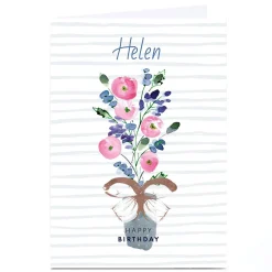 Card Factory Personalised Rebecca Prinn Birthday Card - Flower Vase