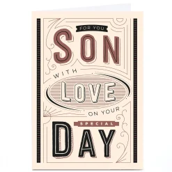 Card Factory Personalised Rebecca Prinn Birthday Card - Son With Love