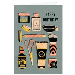 Outlet Personalised Rebecca Prinn Birthday Card - Shaving Birthday|For Him