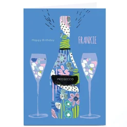 Online Personalised Rebecca Prinn Birthday Card - Prosecco Birthday|For Her