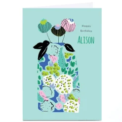 Outlet Personalised Rebecca Prinn Birthday Card - Flower Pot For Wife|For Niece