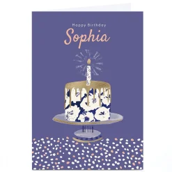 Card Factory Personalised Rebecca Prinn Birthday Card - Cake and Candle
