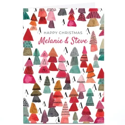 Best Personalised Rebecca Prinn Christmas Card - Trees Christmas