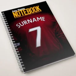 Card Factory Personalised Red Football Shirt Notebook