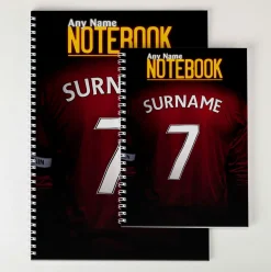 Card Factory Personalised Red Football Shirt Notebook