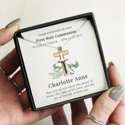 Best Personalised Religious Sentiment Cross Necklace & Box Kids Jewellery & Keepsakes|Gifts For Babies