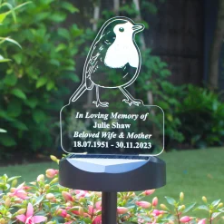 Card Factory Personalised Robin Memorial Outdoor Solar Light
