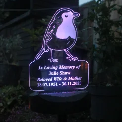 Card Factory Personalised Robin Memorial Outdoor Solar Light
