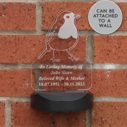 Card Factory Personalised Robin Memorial Outdoor Solar Light
