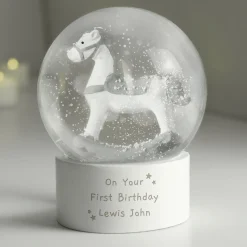 Kids Card Factory Personalised Rocking Horse Glitter Snow Globe