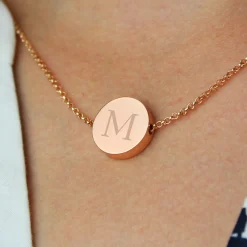 Clearance Personalised Rose Gold Disc Necklace 40Th Birthday|30Th Birthday