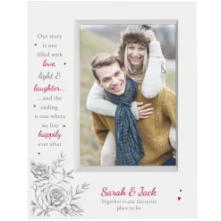 Outlet Personalised Roses & Hearts 5x7 Box Photo Frame Photo Frames|Gifts For Couples