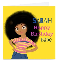 Discount Personalised Rosha Designs Birthday Card - Babe Premium Square|Birthday