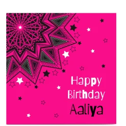 Hot Personalised Roshah Designs Birthday Card - Pink Stars Kids For Sister|For Niece