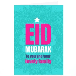 Card Factory Personalised Roshah Designs Eid Card - Eid Mubarak Family