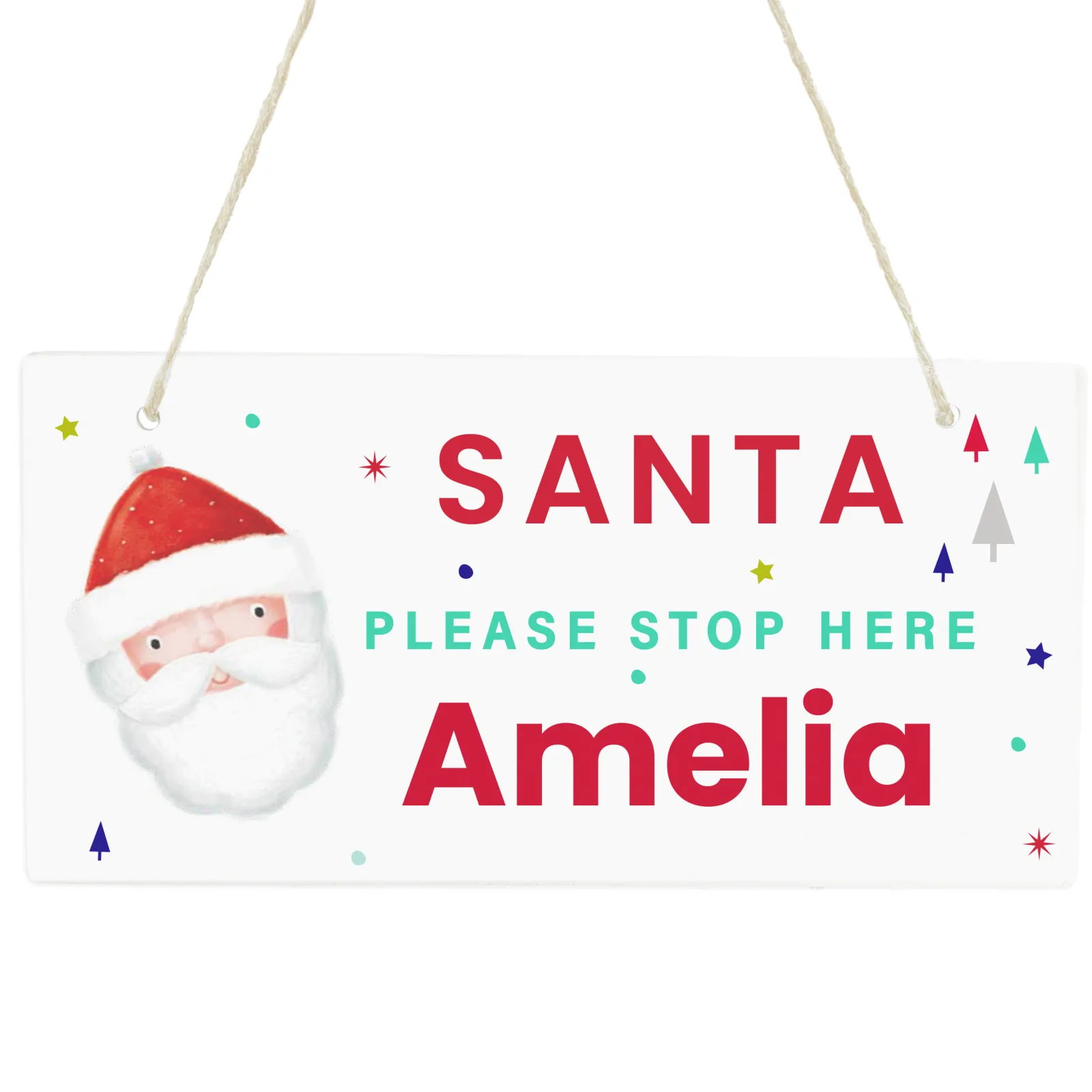 Kids Card Factory Personalised Santa Please Stop Here Sign