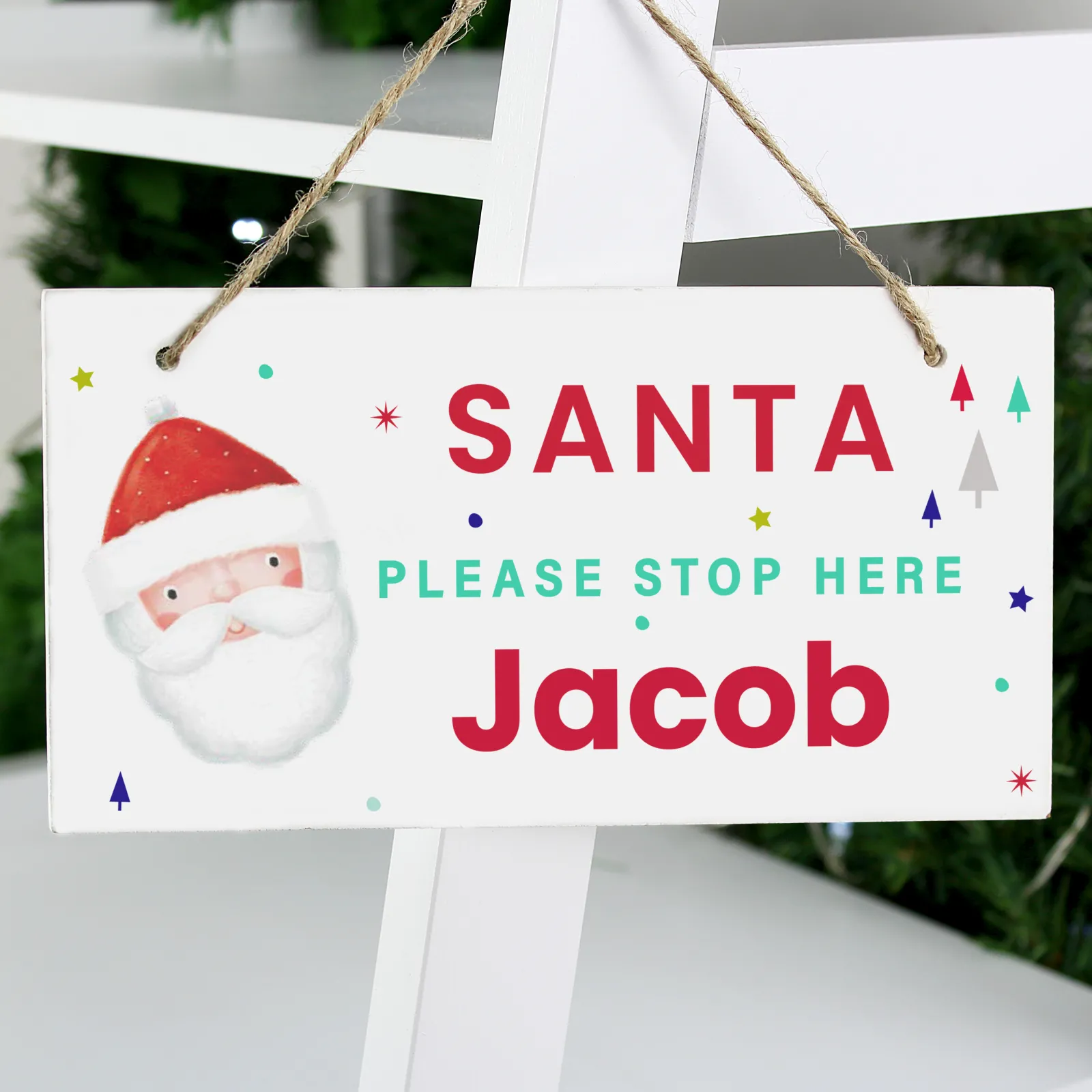 Kids Card Factory Personalised Santa Please Stop Here Sign