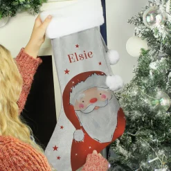 Kids Card Factory Personalised Santa Silver Stocking