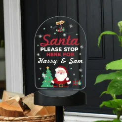 Personalised Santa Stop Here Outdoor Solar Light Personalised Canvas & Wall Art|Photo Prints & Wall Art