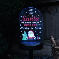 Personalised Santa Stop Here Outdoor Solar Light Personalised Canvas & Wall Art|Photo Prints & Wall Art