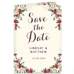 Card Factory Personalised Save-The-Date Card - Classic Rose
