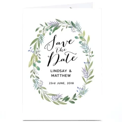 Card Factory Personalised Save-The-Date Card - Modern Botanical