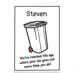 Card Factory Personalised Scrawls Birthday Card - Bin Goes Out