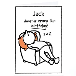 Card Factory Personalised Scrawls Birthday Card - Crazy Fun