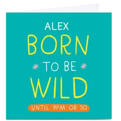 Discount Personalised Smiley Happy People Card - Born to be Wild Premium Square|Funny