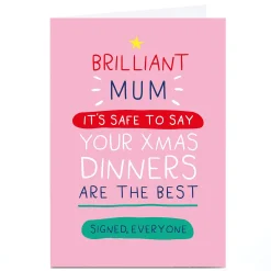 Sale Personalised Smiley Happy People Christmas Card - Best Dinners Christmas