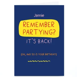 Card Factory Personalised Smiley Happy People Birthday Card - Remember