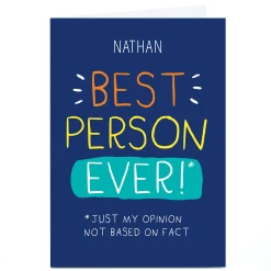 Personalised Smiley Happy People Card - Best Person Ever Funny|Birthday