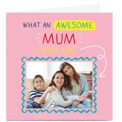Card Factory Personalised Smiley Happy People Card - Awesome Mum