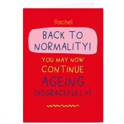 Sale Personalised Smiley Happy People Birthday Card - Normality For Friend|Male Friend