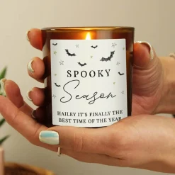 Card Factory Personalised Spooky Amber Glass Candle