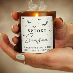 Card Factory Personalised Spooky Amber Glass Candle