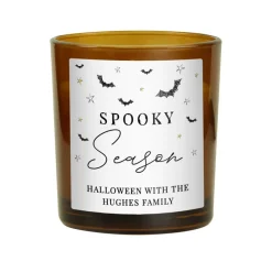 Card Factory Personalised Spooky Amber Glass Candle
