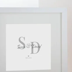 Discount Personalised Square Framed Print - Initials and Names Personalised Canvas & Wall Art|Photo Prints & Wall Art