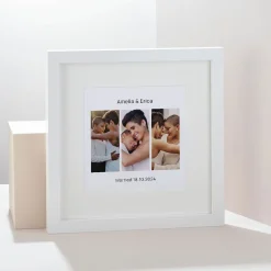 Online Personalised Square Framed 3 Photo Upload Wall Art Print - Wedding Day Personalised Canvas & Wall Art|Photo Gifts