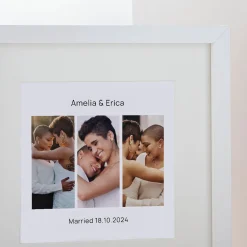 Online Personalised Square Framed 3 Photo Upload Wall Art Print - Wedding Day Personalised Canvas & Wall Art|Photo Gifts