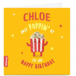 Card Factory Personalised Squidgalicious Birthday Card - Just Poppin' By